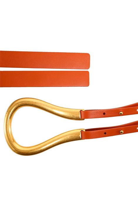 Maple orange calf leather double-strap belt  BOTTEGA VENETA | 577040-VMAU17654